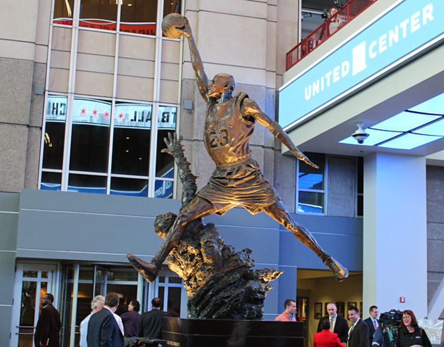 Michael Jordan Statue Now Lives Inside United Center Atrium - Near ...